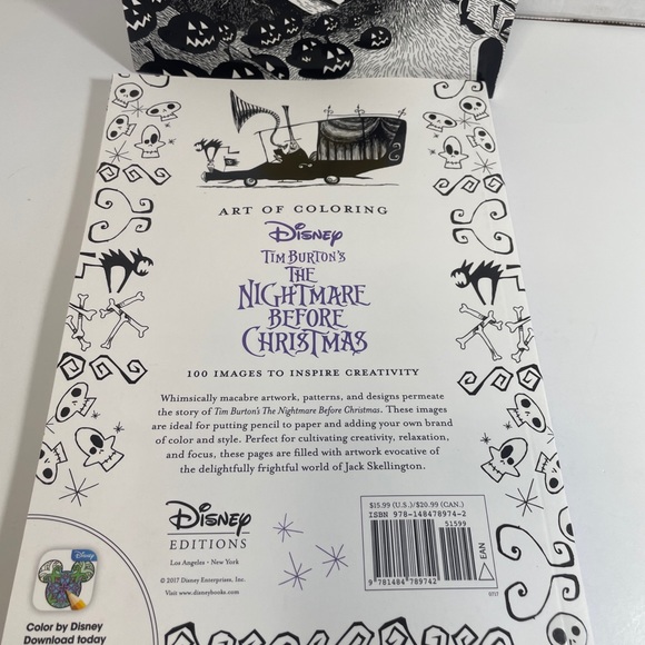 1 Art Of Coloring: Tim Burton's The Nightmare Before Christmas: 100 Images Book - Picture 3 of 16